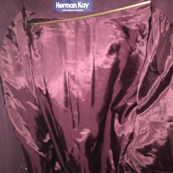 Herman Kay Dress Coat Burgundy Sz8 - Picture 4 of 5